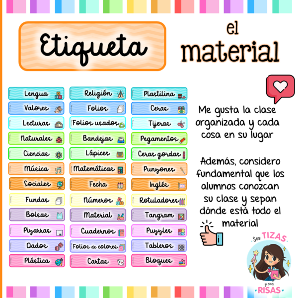 Etiquetas para el material