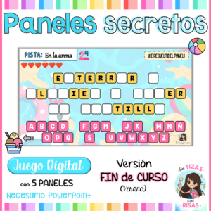Juego: paneles secretos, fin de curso (powerpoint)