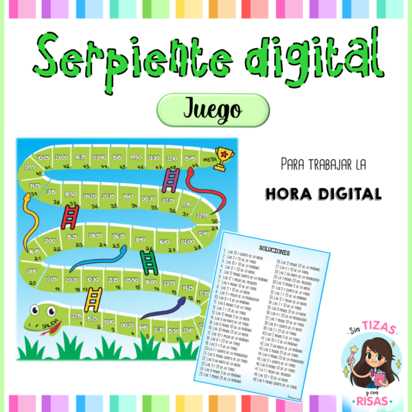 Tablero serpiente: reloj digital