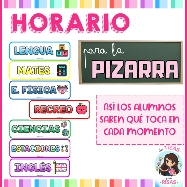 Carteles: horario para la pizarra