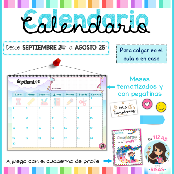 Calendario para la pared 2024/25