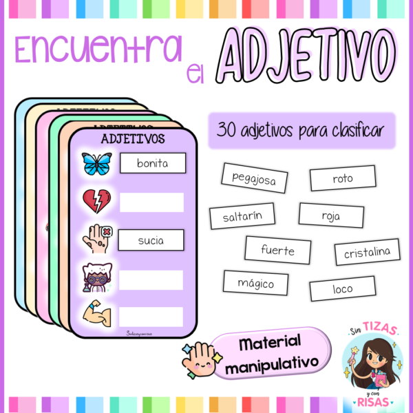 Encuentra el adjetivo (material manipulativo)