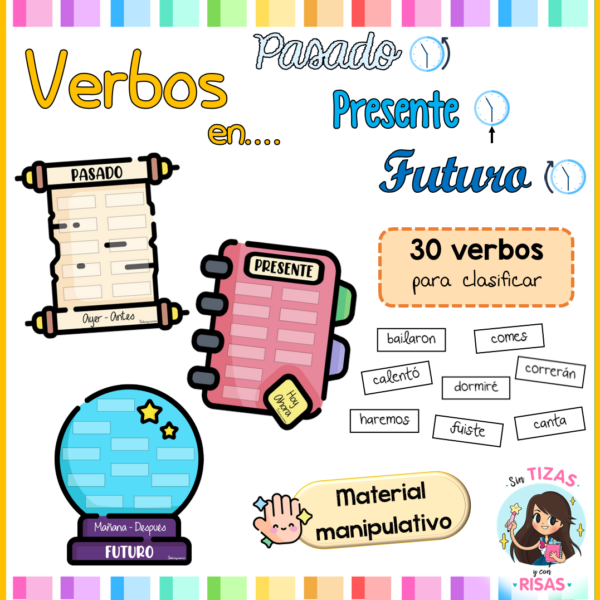 Verbos: pasado, presente y futuro (material manipulativo)