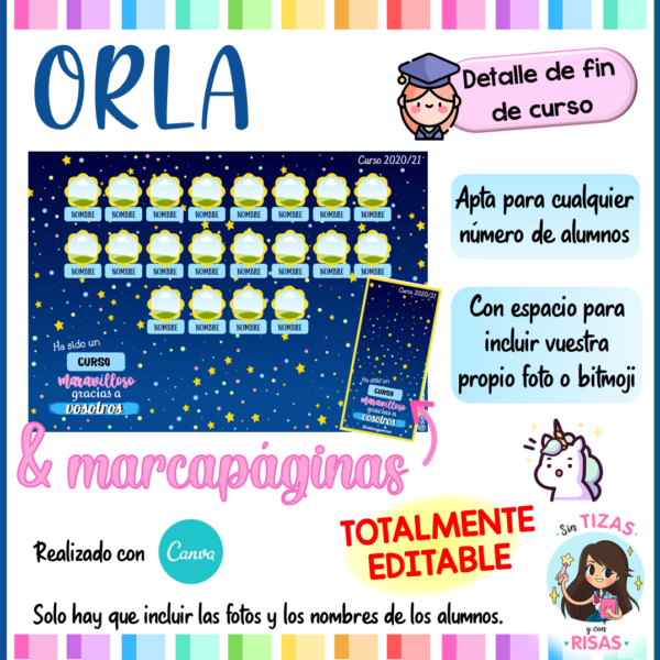 Orla y marcapáginas (versión azul)