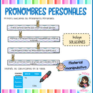 Busca los pronombres personales (material manipulativo)
