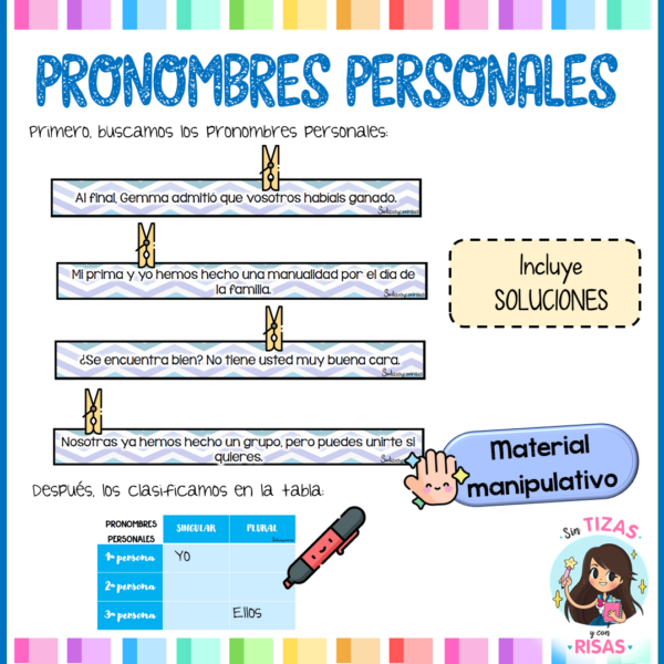 Busca los pronombres personales (material manipulativo)