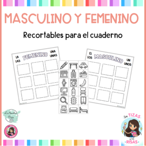 Género (masculino y femenino): recortables cuaderno