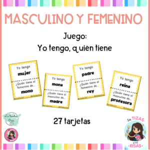 Juego de cartas: género (masculino y femenino)