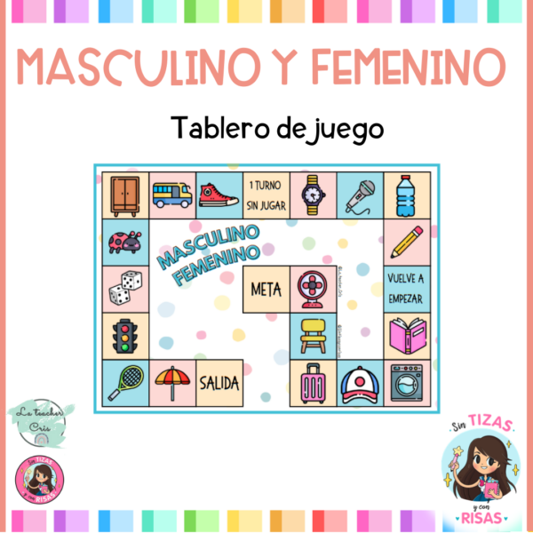 Tablero de juego: género (masculino y femenino)